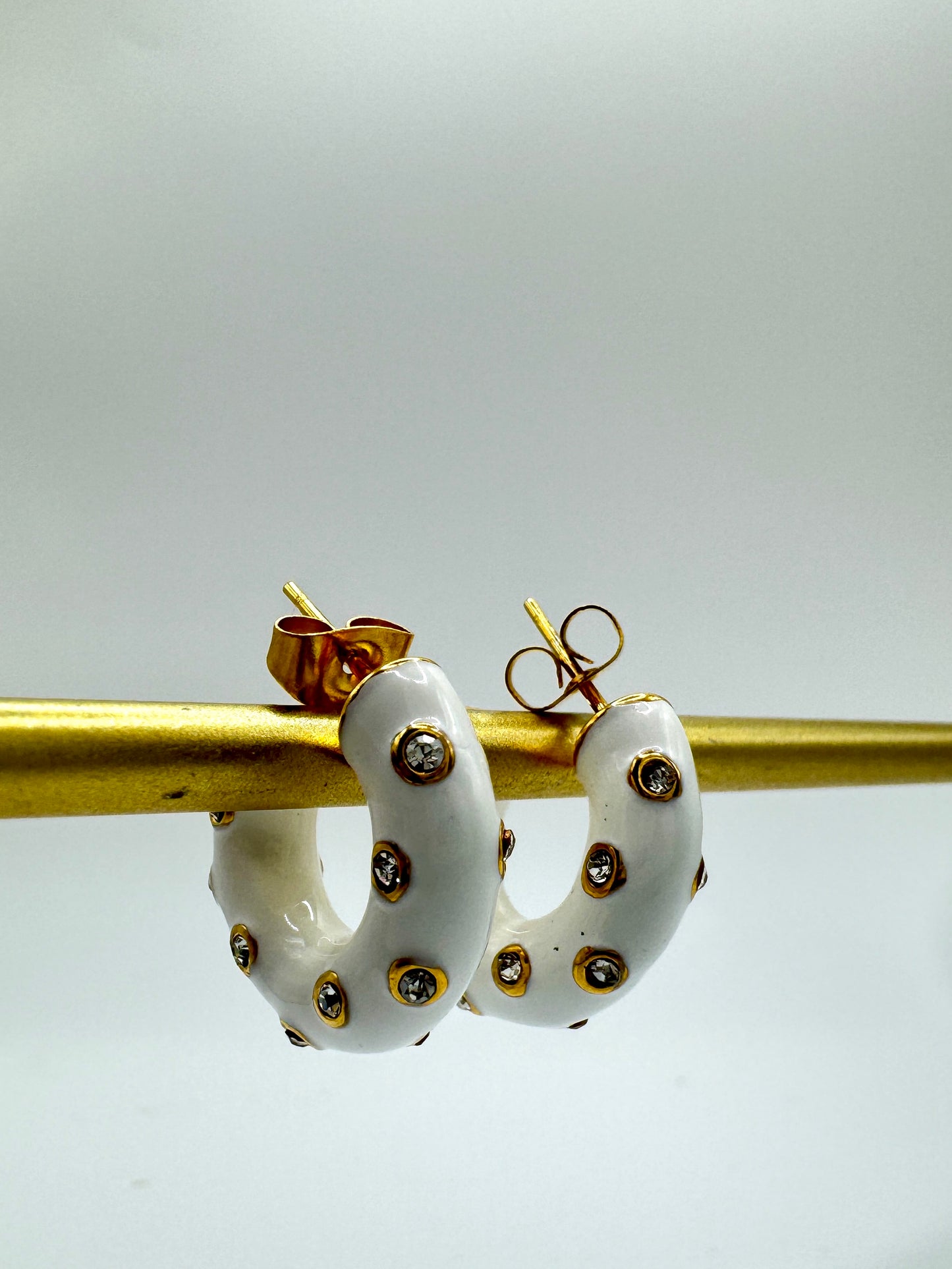 Argolas de aço zirconia brancas