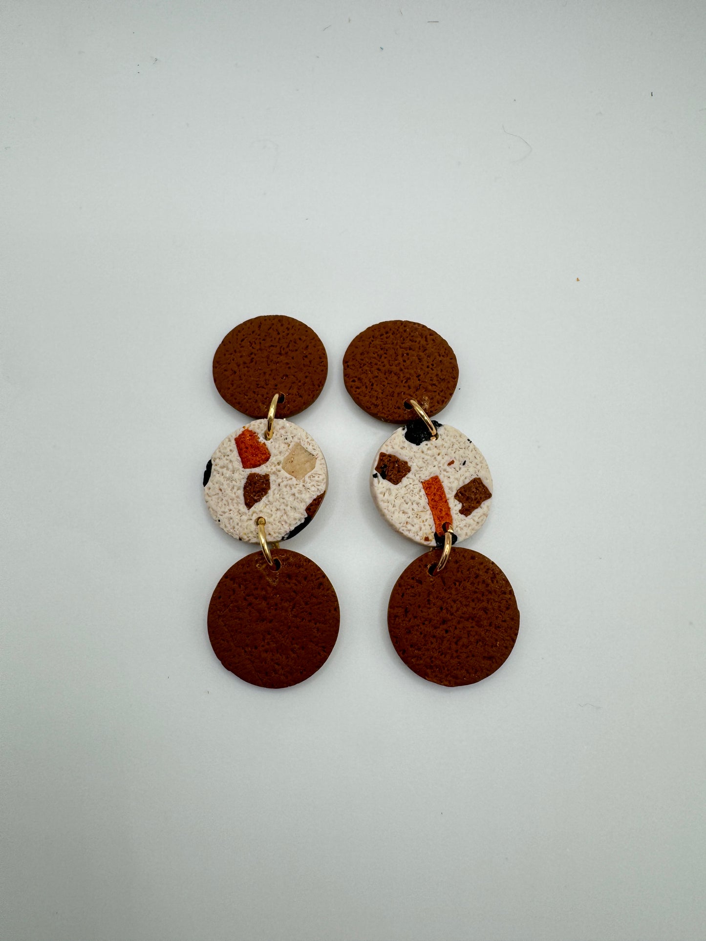 Brinco círculos Castanho