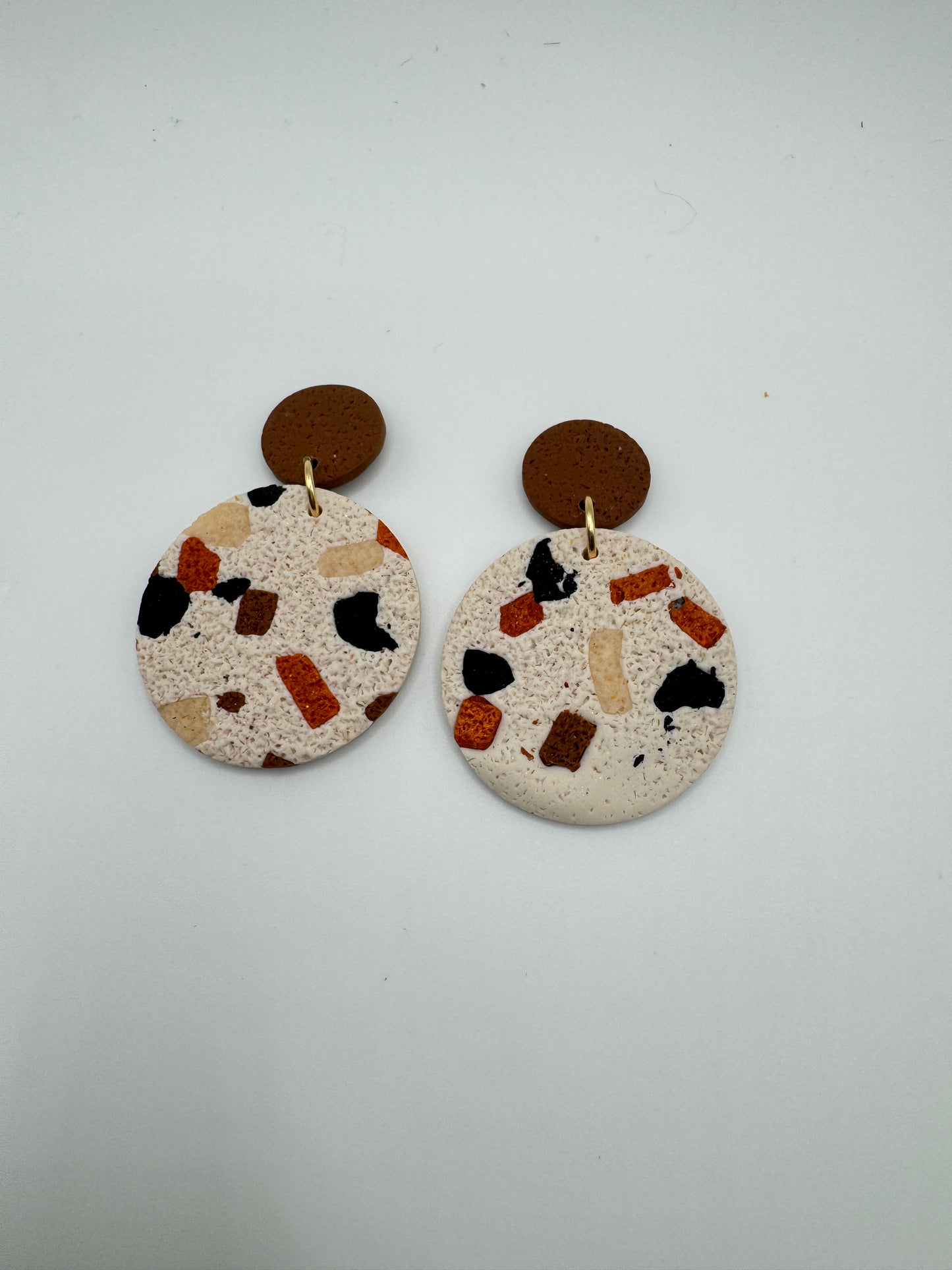 Brinco círculos Castanho