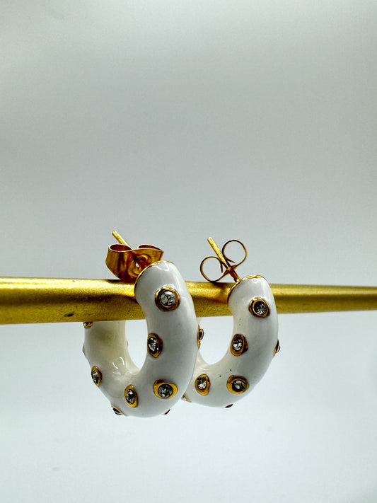 Argolas de aço zirconia brancas