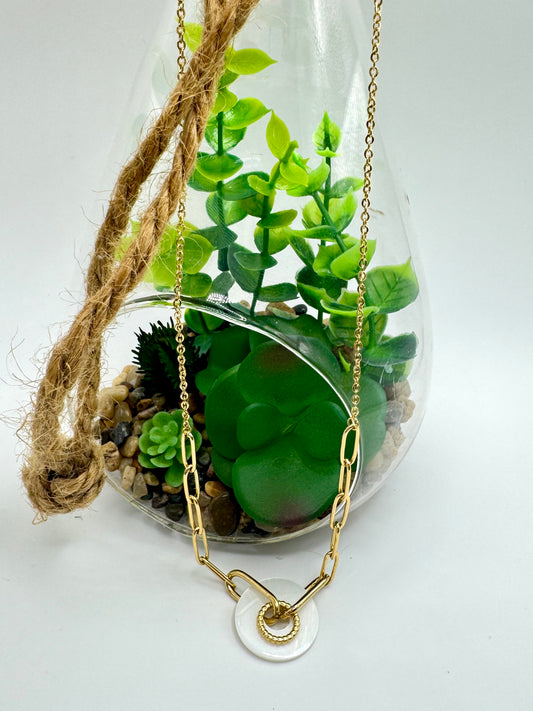 Colar pérola dourado